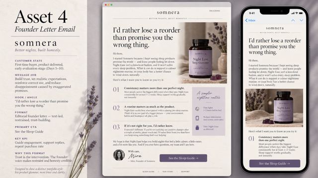 Somnera: Founder letter strategy