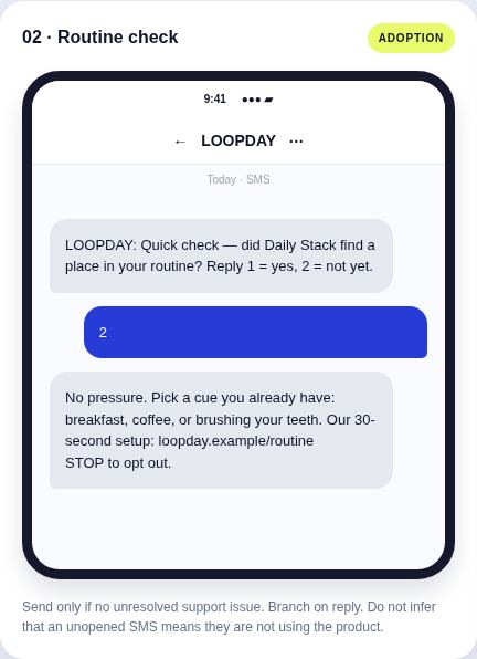 Loopday: Two-way reply example